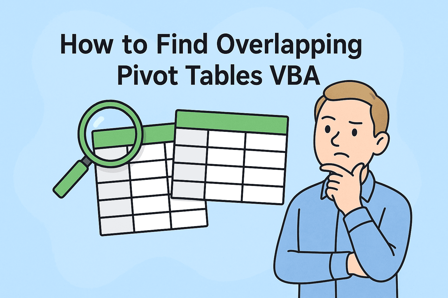 how to find overlapping pivot tables vba