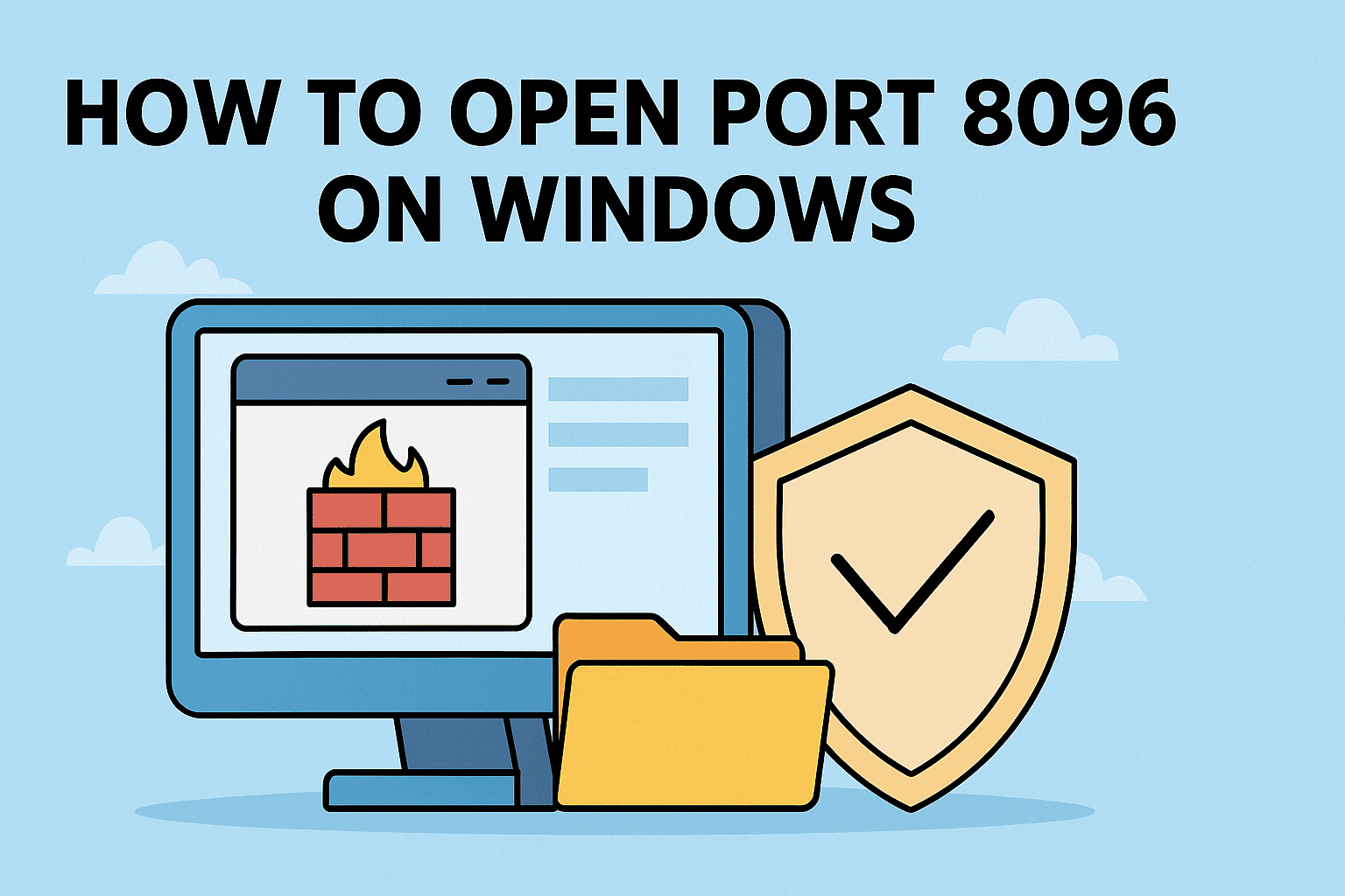 how to open port 8096 on windows