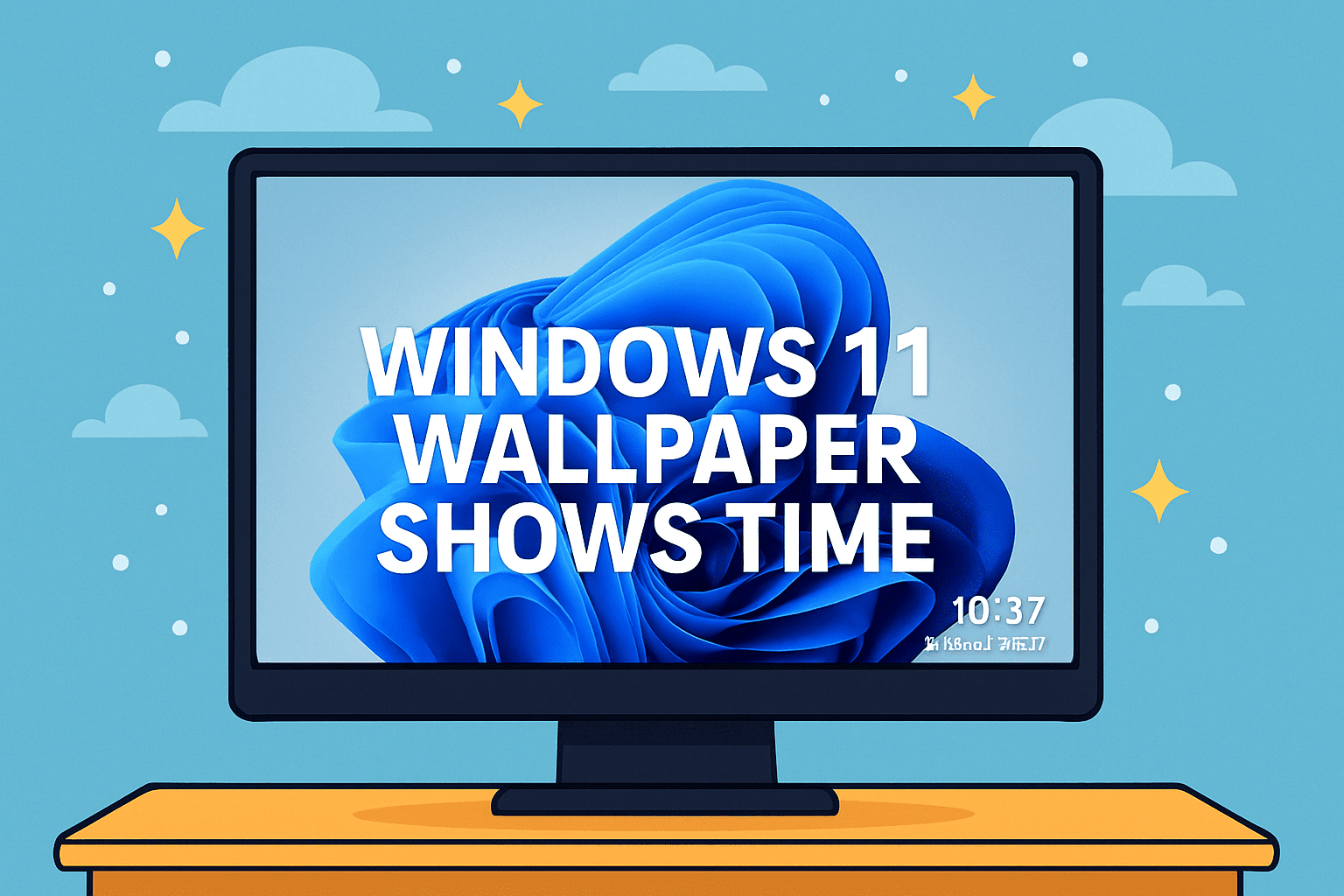 windows 11 wallpaper shows time