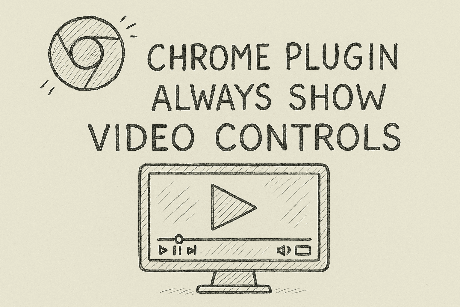 chrome plugin always show video controls