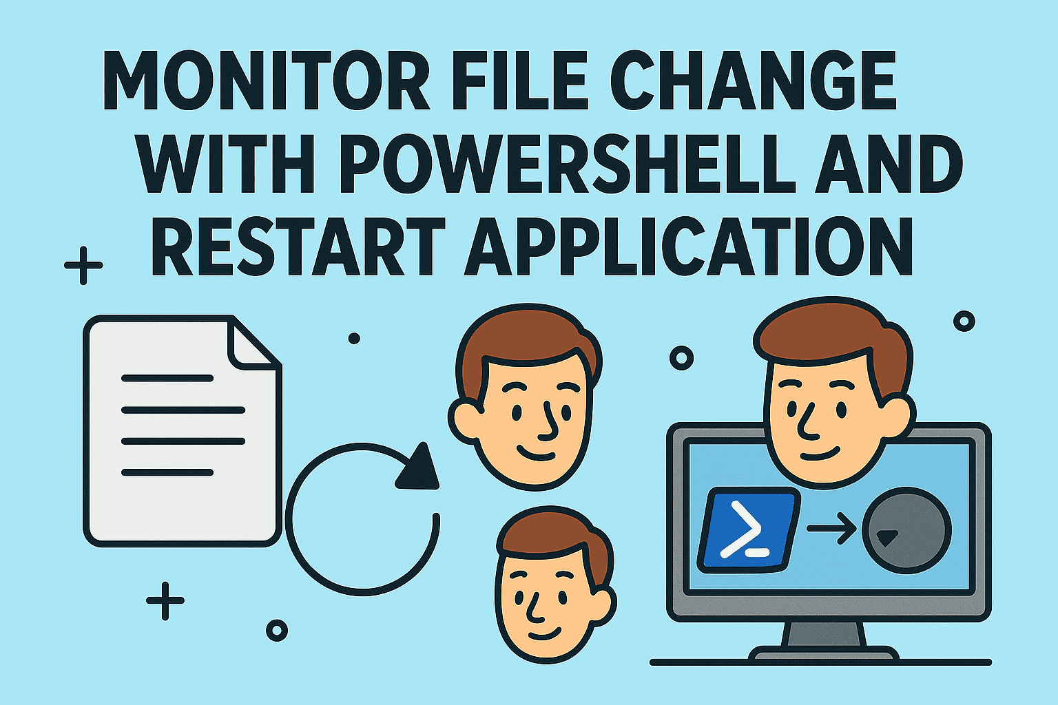 how to monitor file change with powershell and restart application